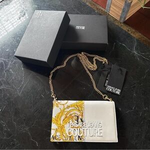 Versace Jeans Collection White and Gold Clutch